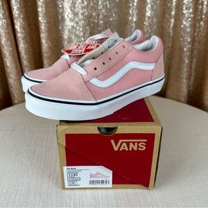 Vans Old Skool Powder Pink/True White Youth Size 3 Skate Sneakers